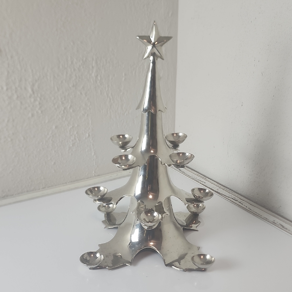 Large Metal Christmas Tree, Votive Or Candy Holder